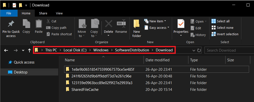 Dirigiti verso il seguente percorso: C:\Windows\SoftwareDistribution\Download
