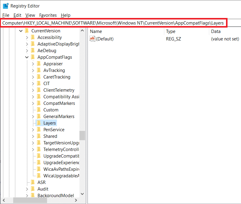 Scendi nel percorso del registro | Come correggere l'errore 0x80004005 su Windows 10