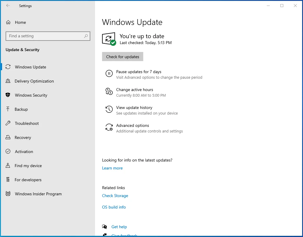 Klik Pembaruan Windows di sebelah kiri.