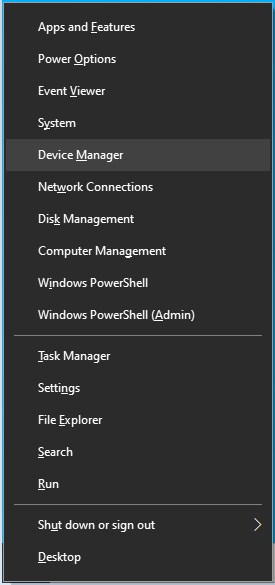 Accédez à Gestionnaire de périphériques dans le menu Power User.