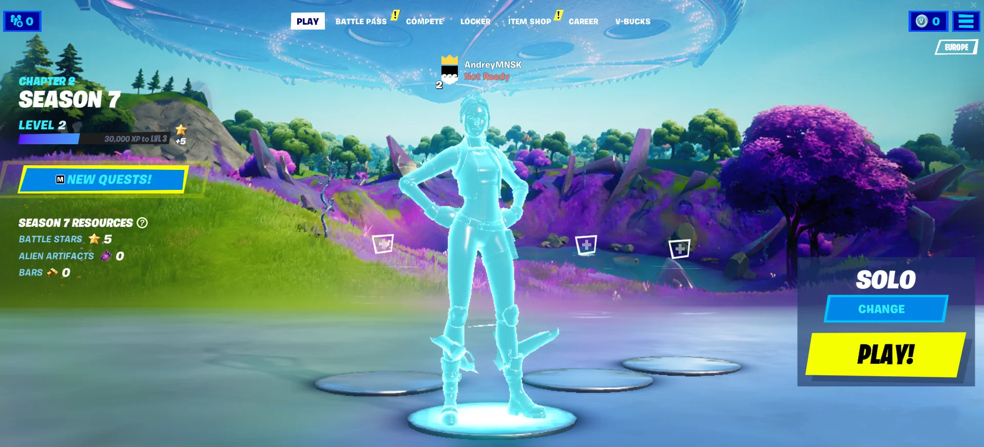 Esegui il gioco Fortnite.