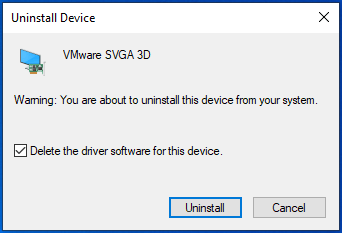 Conferma la disinstallazione facendo clic su Disinstalla.