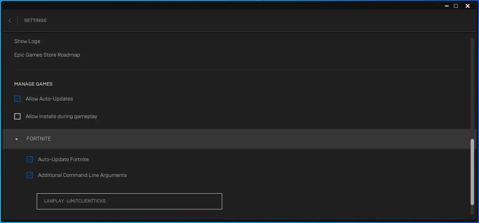 Immettere -LANPLAY -LIMITCLIENTTICKS.