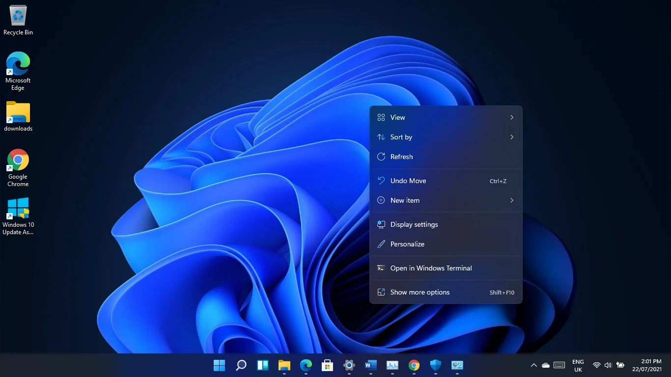 การเปลี่ยนแปลง UI ที่เห็นได้ชัดเจนรวมถึงการออกแบบเมนูบริบทโปร่งแสงใหม่ที่ Microsoft เรียกว่าวัสดุอะคริลิก
