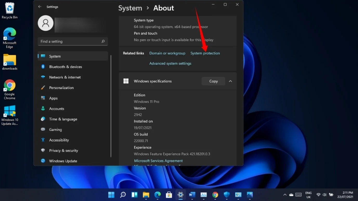 การป้องกันระบบ Windows 11