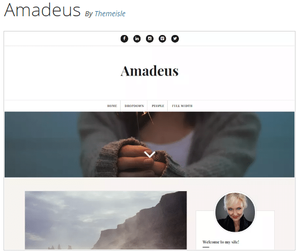 Thème premium gratuit Amadeus