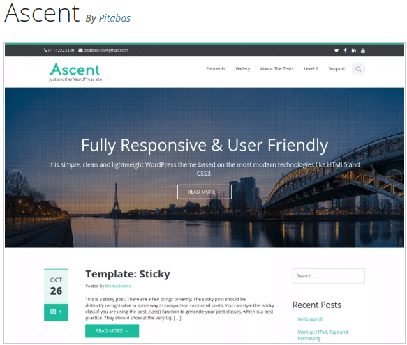 thème wordpress premium gratuit d'ascension