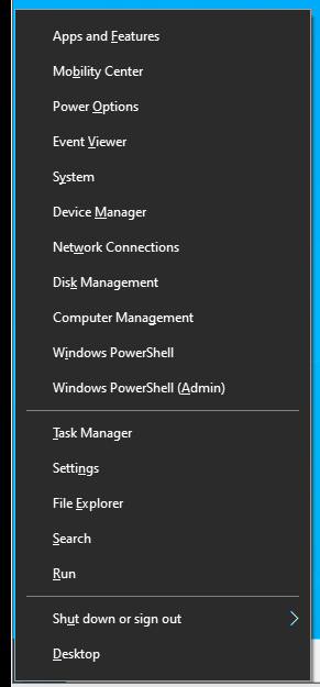 اضغط على Win + X للوصول إلى قائمة Power User