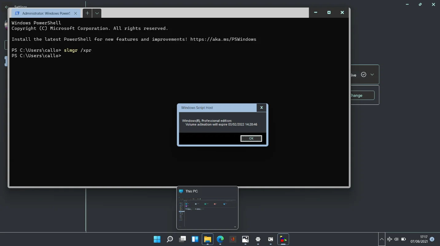 Как проверить состояние активации Windows 11 с помощью командной строки?