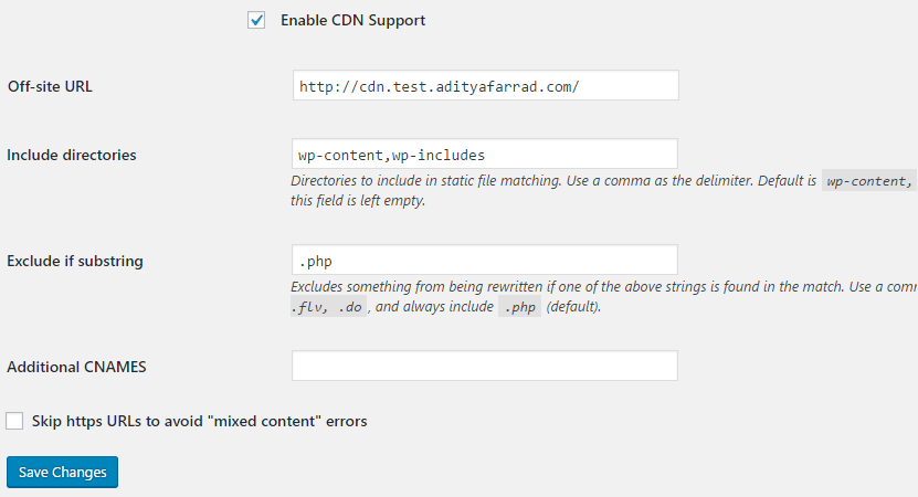 Activer la prise en charge CDN du plug-in wordpress WP super cache