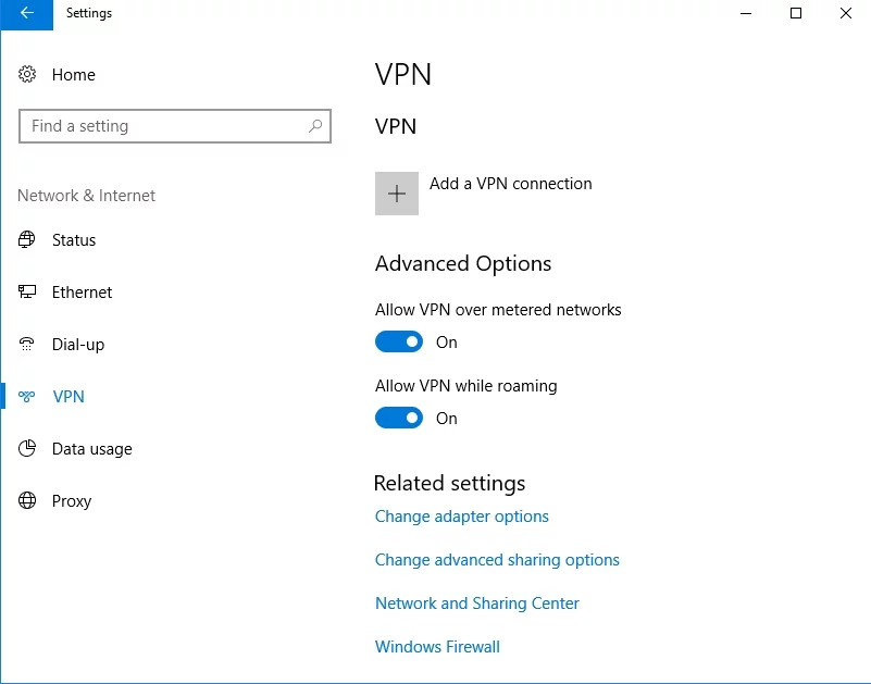 Verificați setările VPN pentru a remedia eroarea VPN 800 pe partea client și server