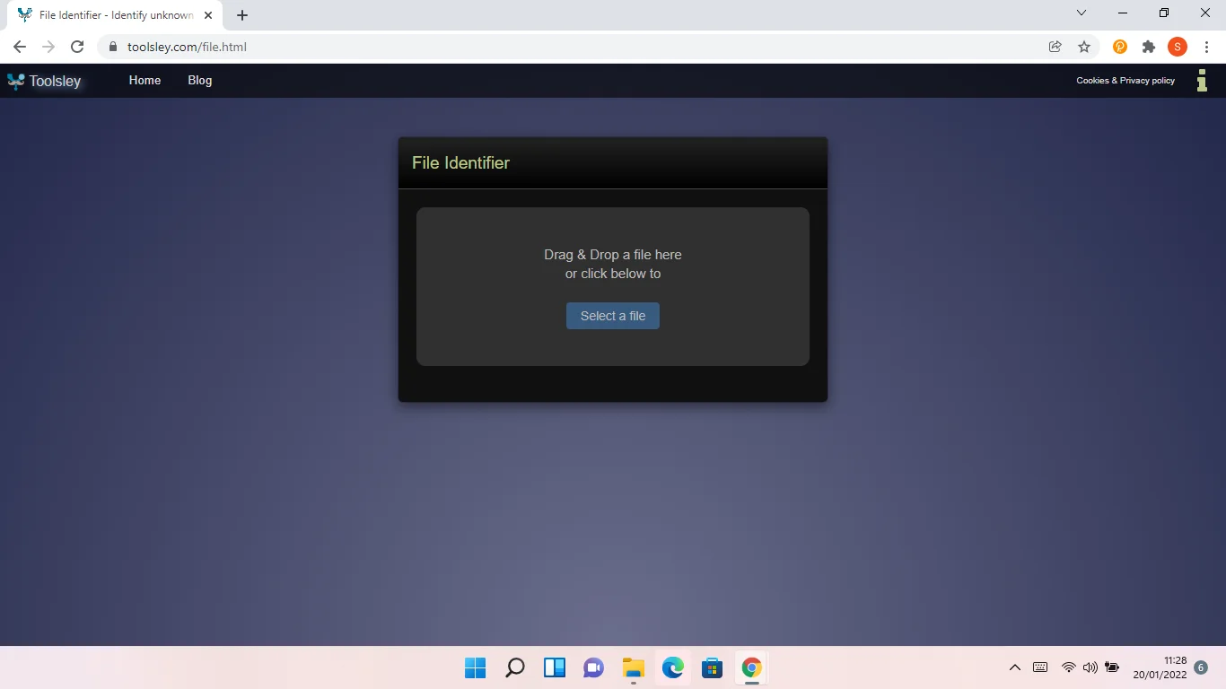 Identificatore di file di Toolsley