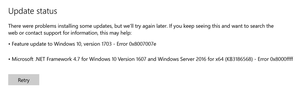Remediați eroarea Windows Update 0x8007007e
