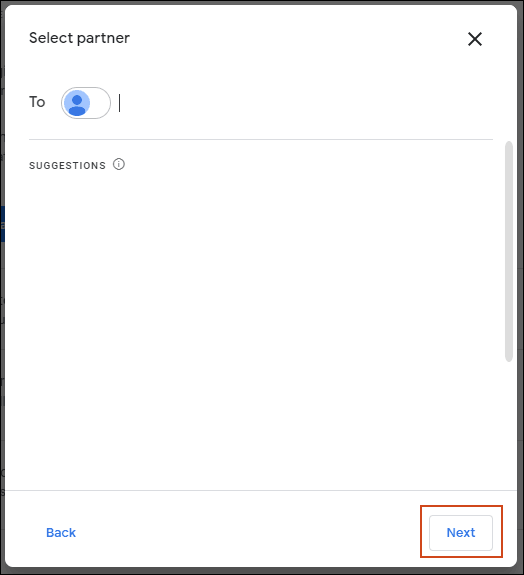 Digita la seconda email del tuo account Google e fai clic su Avanti