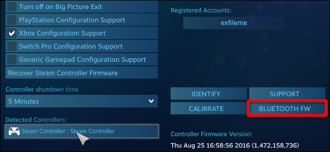 Clique em "Bluetooth FW" para atualizar o firmware.