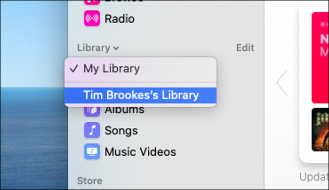 Klicken Sie auf den Pfeil neben "Bibliothek", um das Dropdown-Menü zu öffnen.