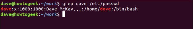 grep dave /etc/password di terminal widnow