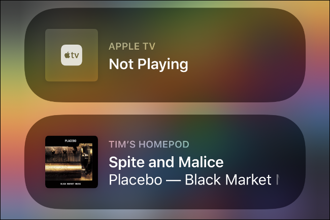 Apple-Mediengeräte im Control Center.