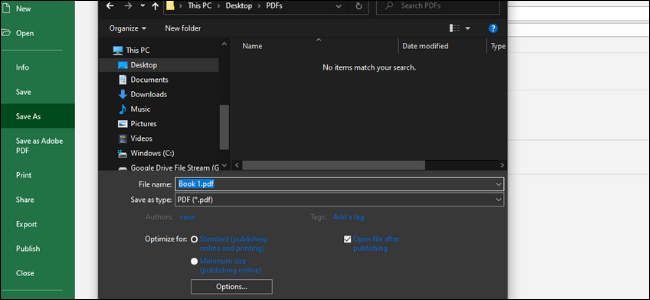 Excel - Guardar como PDF