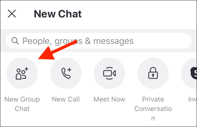 Ketuk "Obrolan Grup Baru".