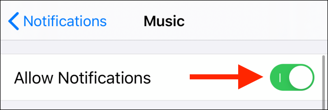 Tocca l'interruttore accanto a Consenti notifiche