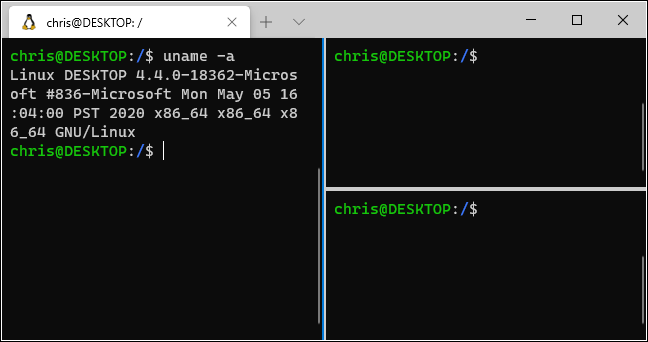 Verwenden von geteilten Fenstern im Windows-Terminal