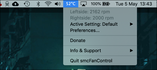 smcFanControl dla macOS z wyświetlaczem temperatury