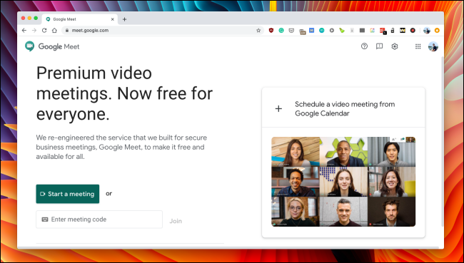 Сайт Google Meet.