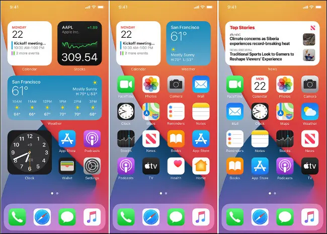 Widgets auf dem Startbildschirm von iOS 14