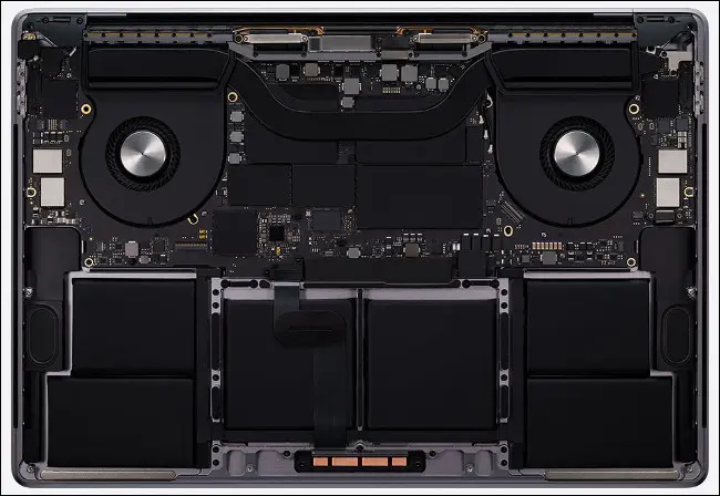 Die Hardware in einem 16-Zoll-MacBook Pro von 2020.