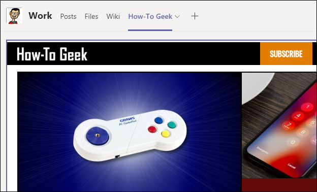 Aplicația „Site web” care arată site-ul web How-To Geek.