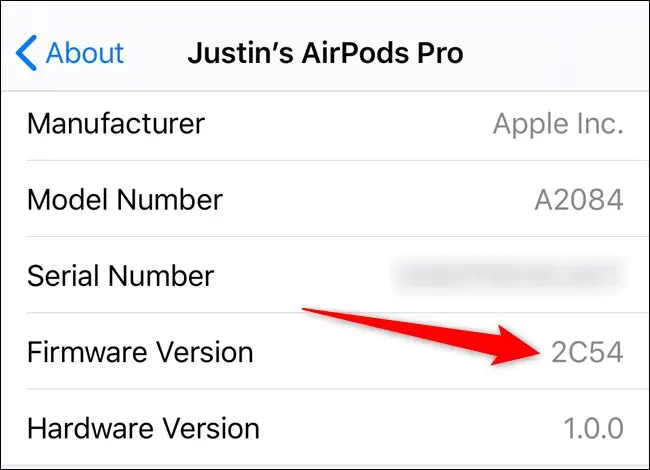 إصدار البرنامج الثابت الخاص بـ Apple iPhone View AirPods