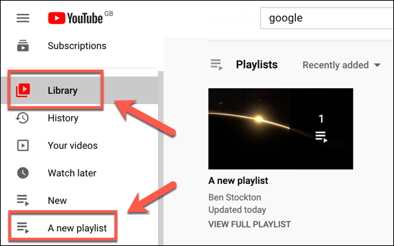 作成されたYouTubeプレイリスト