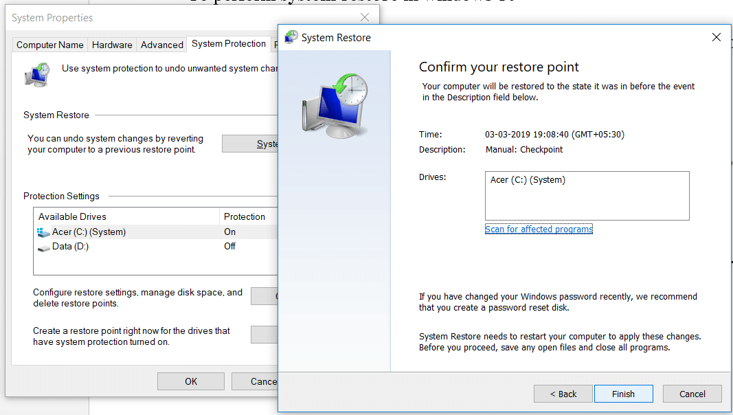 Va apărea o casetă de dialog de confirmare | Remediați eroarea aplicației 0xc0000005