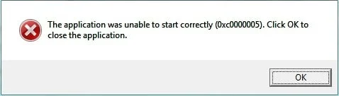 eroare de aplicație 0xc0000005