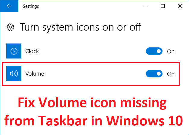 Napraw brak ikony głośności na pasku zadań w systemie Windows 10