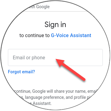 Googleのメールアドレスを入力します。