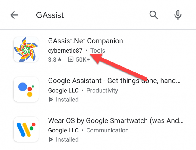 「GAssist.NetCompanion」を選択します。