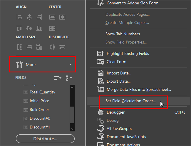 Calcule de câmp Adobe Acrobat