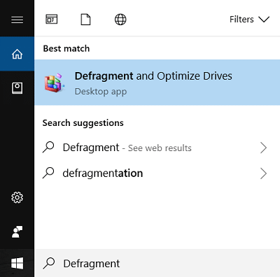 Kliknij Defragmentuj i zoptymalizuj dyski | 15 sposobów na przyspieszenie wolnego komputera z systemem Windows 10