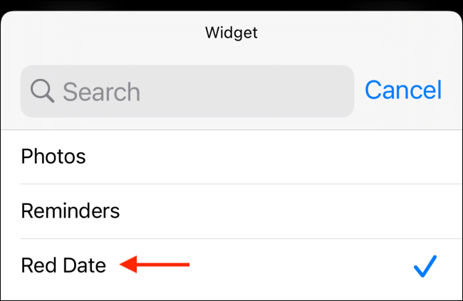选择要添加到 Widgetsmith 的小部件