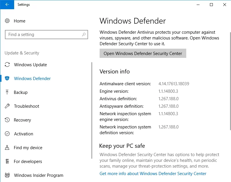 Windows Defenderを使用して、AMDの問題の原因となっているマルウェアを削除します。