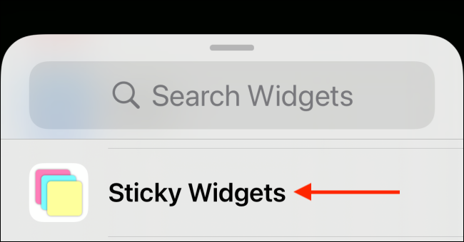 Atingeți un widget pentru a vedea toate widget-urile disponibile.