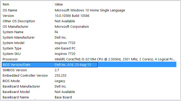 BIOSの詳細| Windows10の間違った時計の時間の問題を修正する