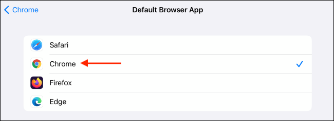 Seleziona Nuova app browser predefinita