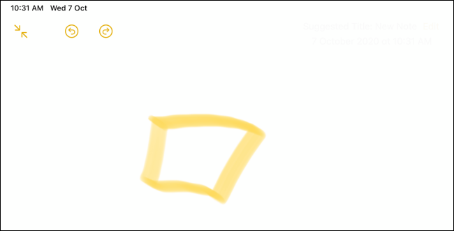 Disegna una forma e tieni la matita o il dito alla fine