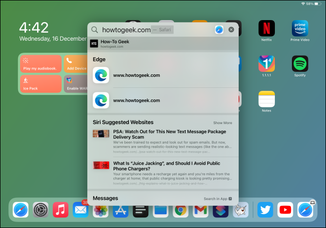 Ricerca universale su iPad