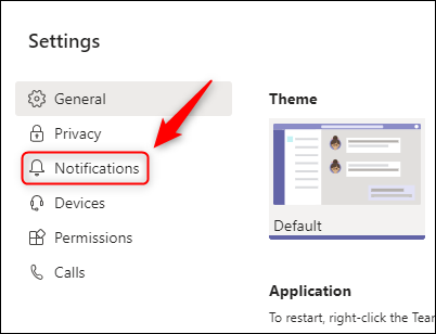 L'option "Notifications" dans le menu Paramètres.