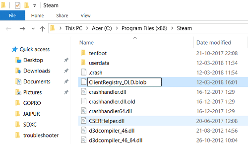 ファイルClientRegistry.blobを見つけて名前を変更します