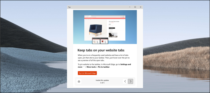 Windows 10 的新更新后体验,由 Microsoft 提供。